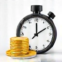 Ikona symbolizująca oszczędność czasu i pieniędzy, np. zegar i monety.