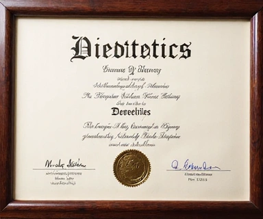 Dyplom ukończenia studiów magisterskich z dietetyki